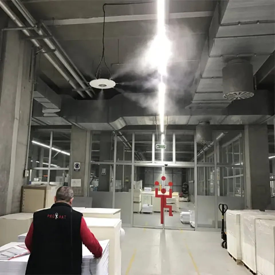 Fabrika içi endüstriyel sisleme ve serinletme uygulaması Fabrika içi endüstriyel sisleme ve serinletme uygulaması