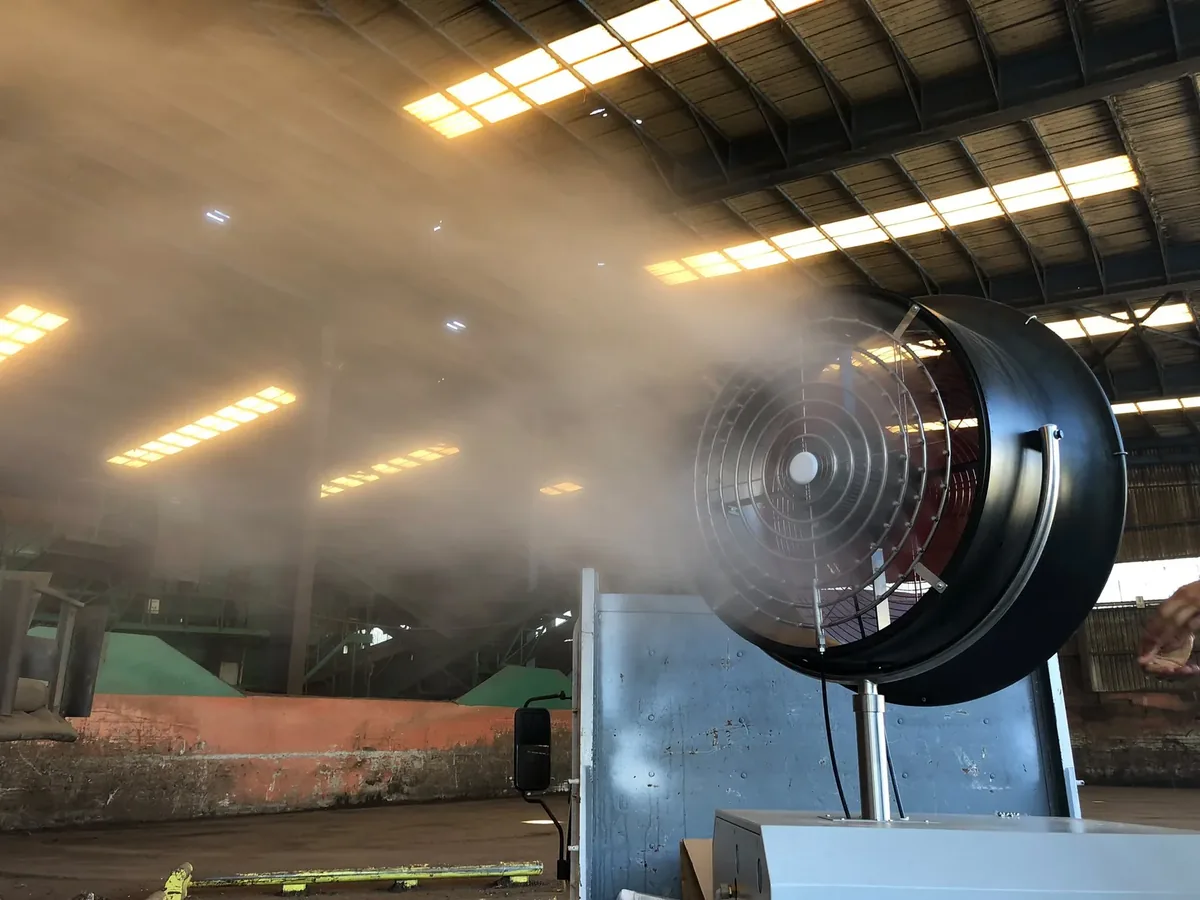 MEGAMİST endüstriyel buharlı vantilatör teknik detay görünümü MEGAMİST endüstriyel buharlı vantilatör teknik detay görünümü